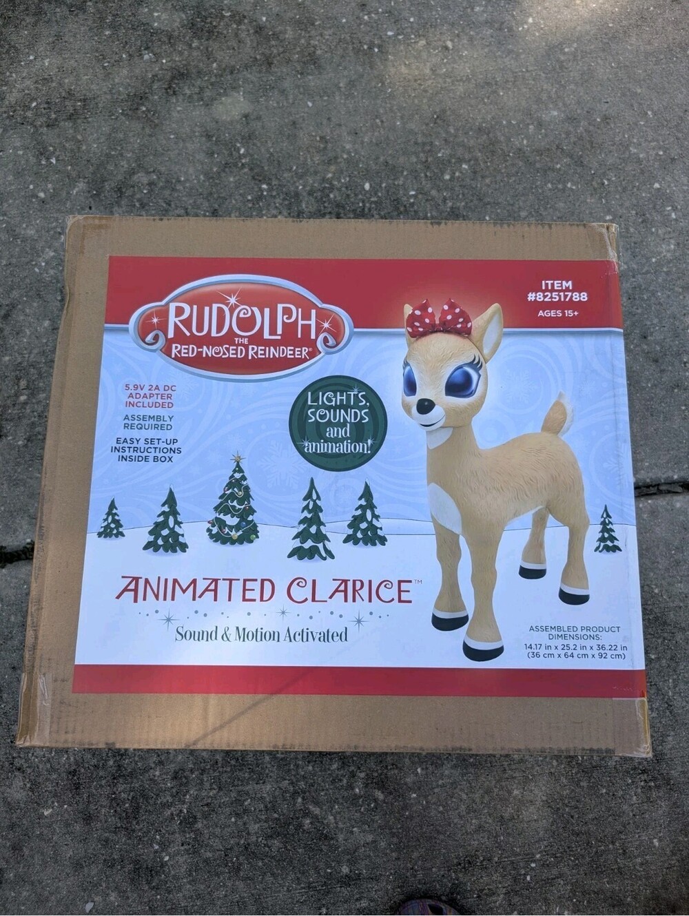3 FT ANIMATED CLARICE RUDOLPH RED NOSED REINDEER CHRISTMAS ANIMATRONIC PROP NEW